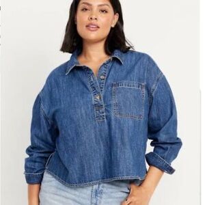 Old Navy Blue Denim Top